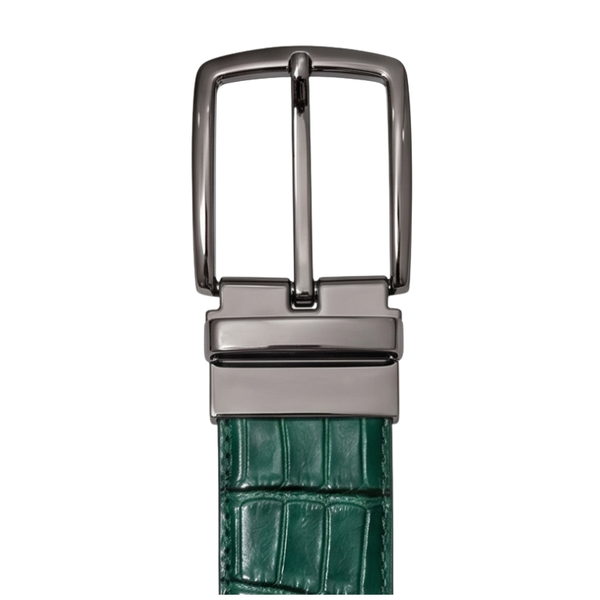 Emerald Croc Embossed Genuine Leather Belt