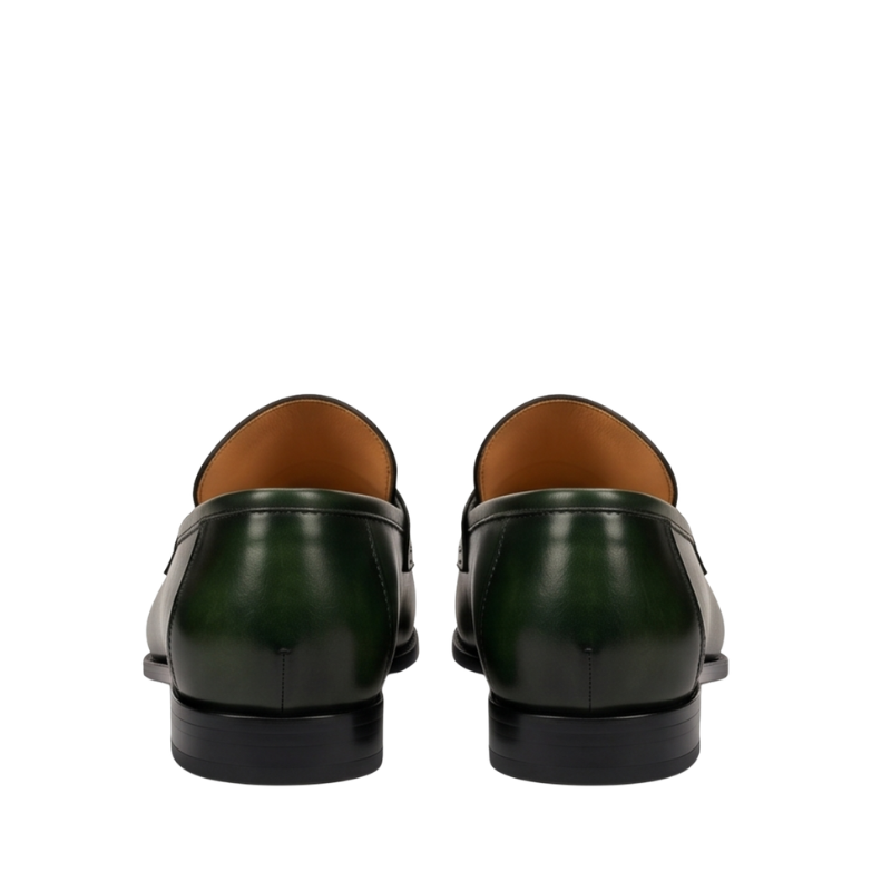 Emerald Luxe Leather Horsebit Loafers