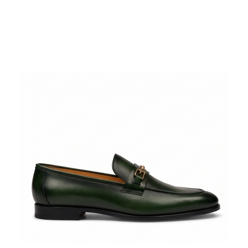 Emerald Luxe Leather Horsebit Loafers