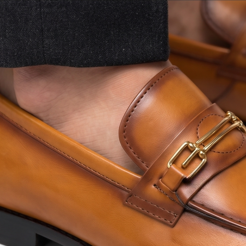 Emerald Luxe Leather Horsebit Loafers