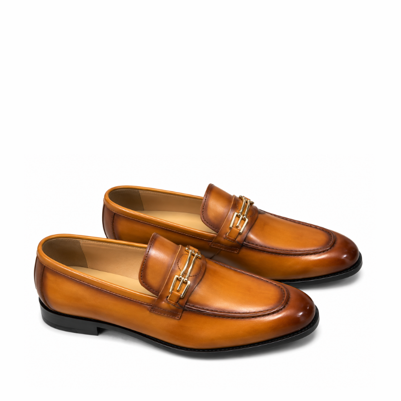 Emerald Luxe Leather Horsebit Loafers