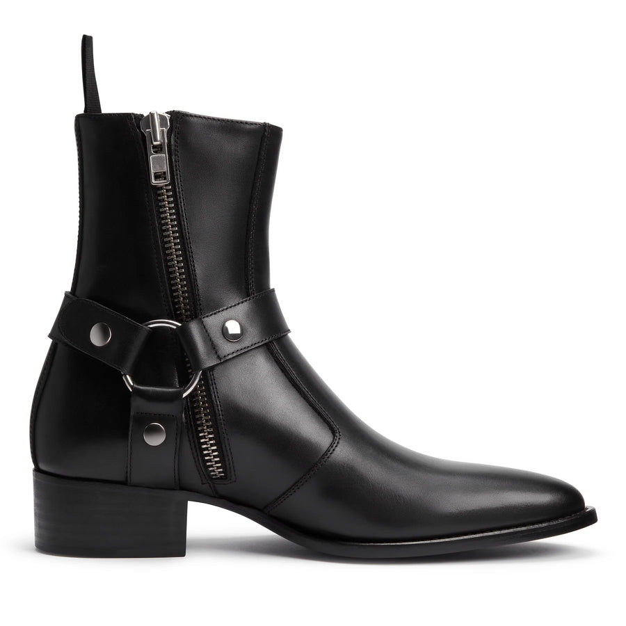 Harness Zip Boot Black Leather