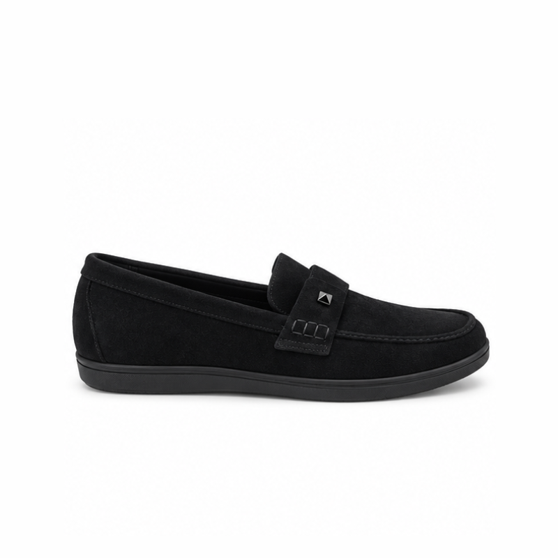 Enzo Velluto Suede Studded Loafers