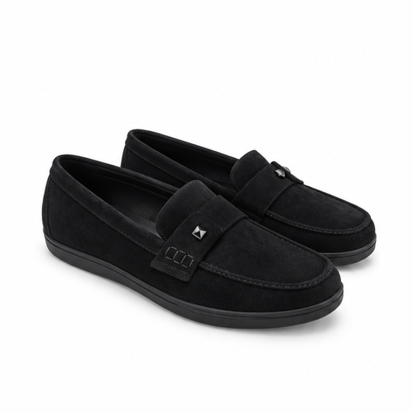 Enzo Velluto Suede Studded Loafers