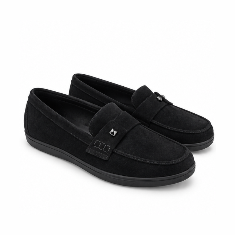 Enzo Velluto Suede Studded Loafers