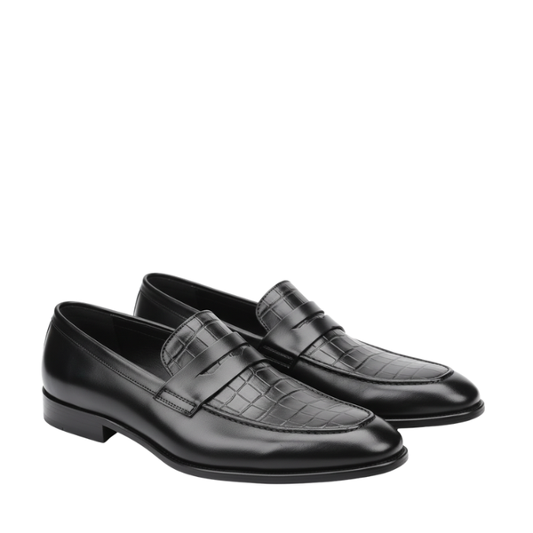 Eternal Dynasty Croco Leather Penny Loafers