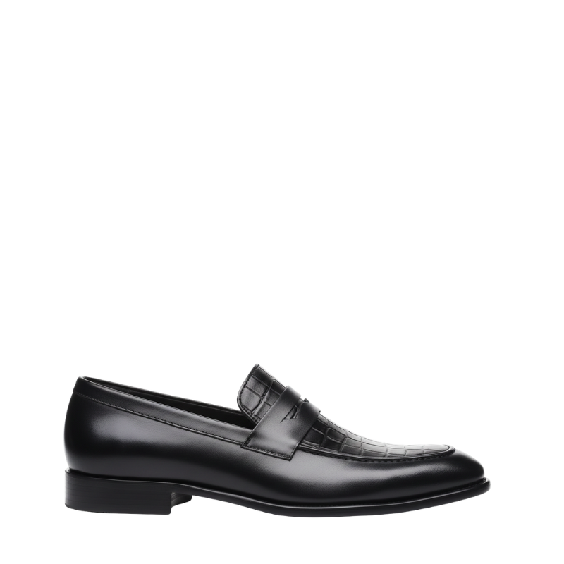 Eternal Dynasty Croco Leather Penny Loafers