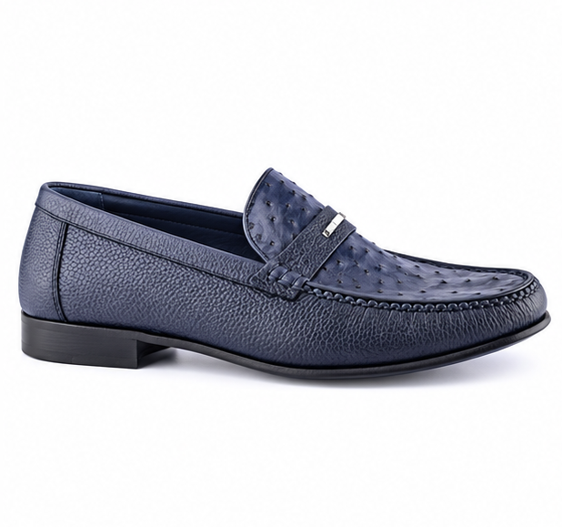 Exotic Ostrich Deer Skin Moccasins Loafers
