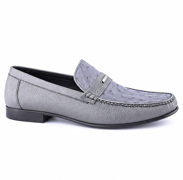 Exotic Ostrich Deer Skin Moccasins Loafers