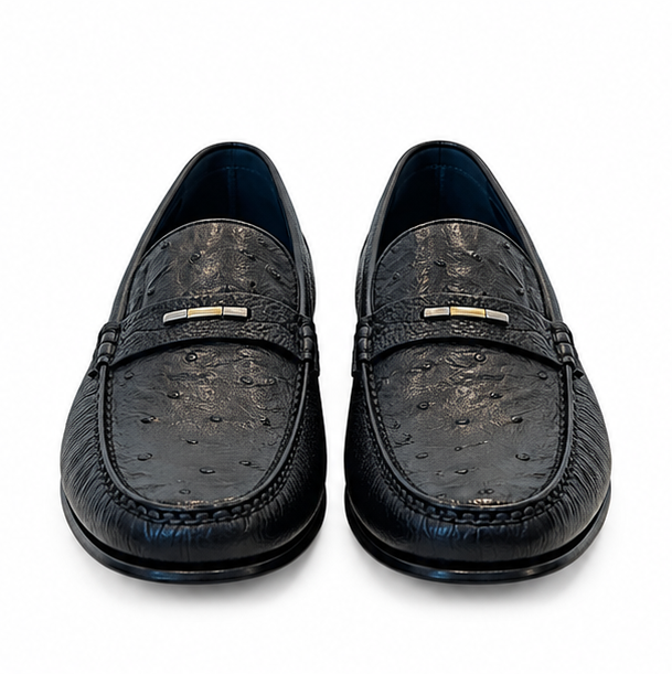 Exotic Ostrich Deer Skin Moccasins Loafers