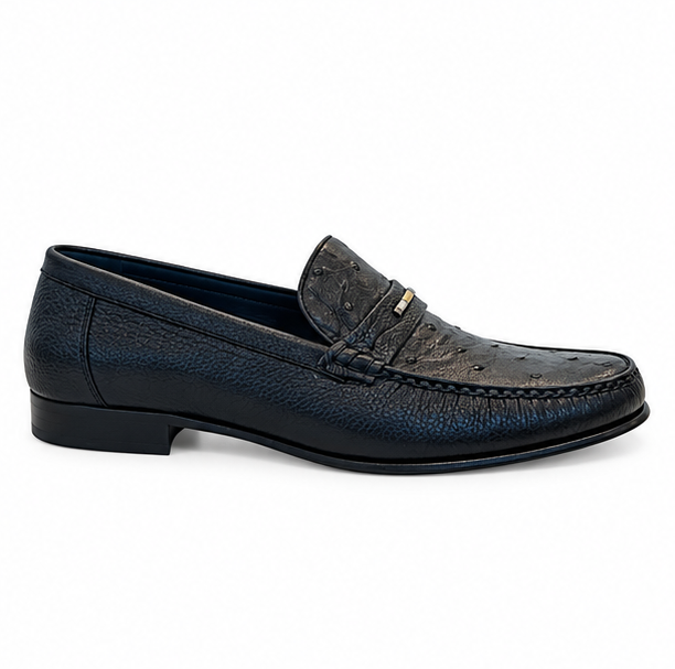 Exotic Ostrich Deer Skin Moccasins Loafers