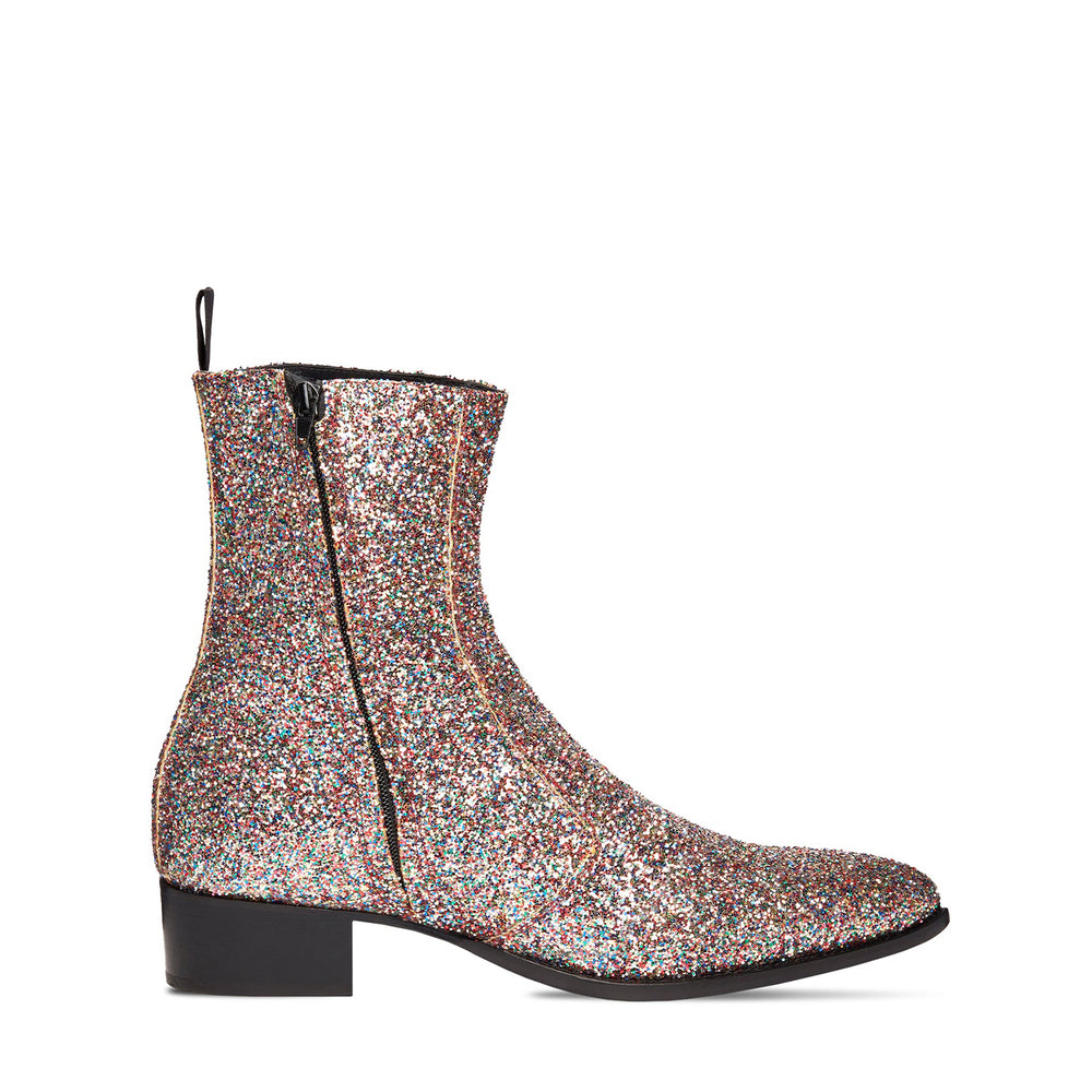Side Zip Boot Rainbow Glitter