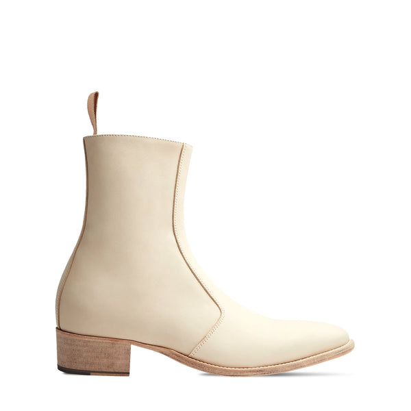SleekCurve Side Zip Boot - Leather - Natural