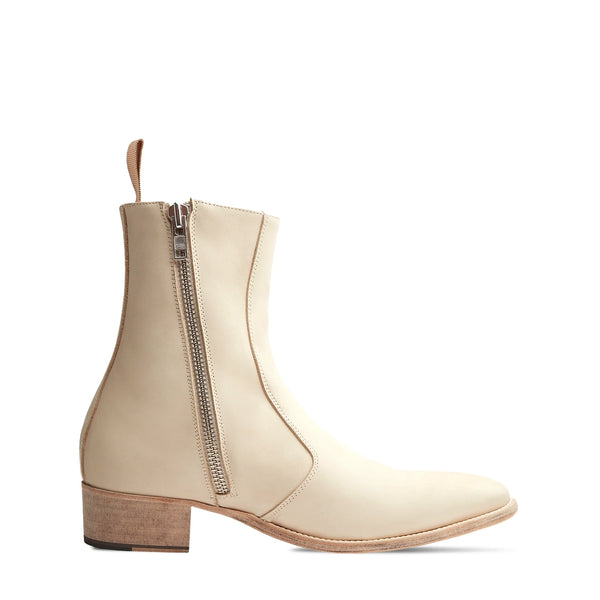 Side Zip Boot Natural Leather - Natural