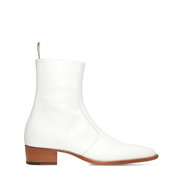 SleekCurve Side Zip Boot - Leather - White