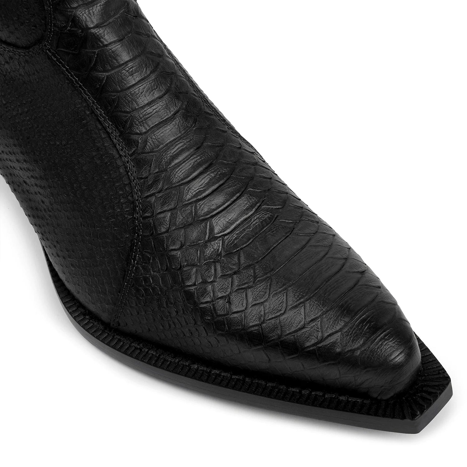 Black Python-Effect Leather