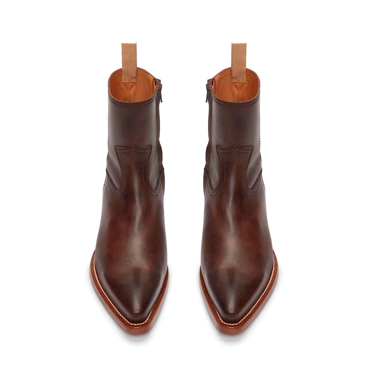 Side Zip Western Boot Hand Dyed Leather