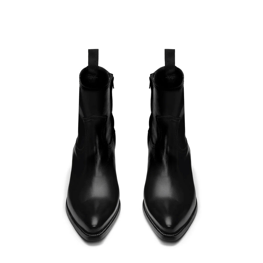 Side Zip Western Boot Hand Dyed Leather