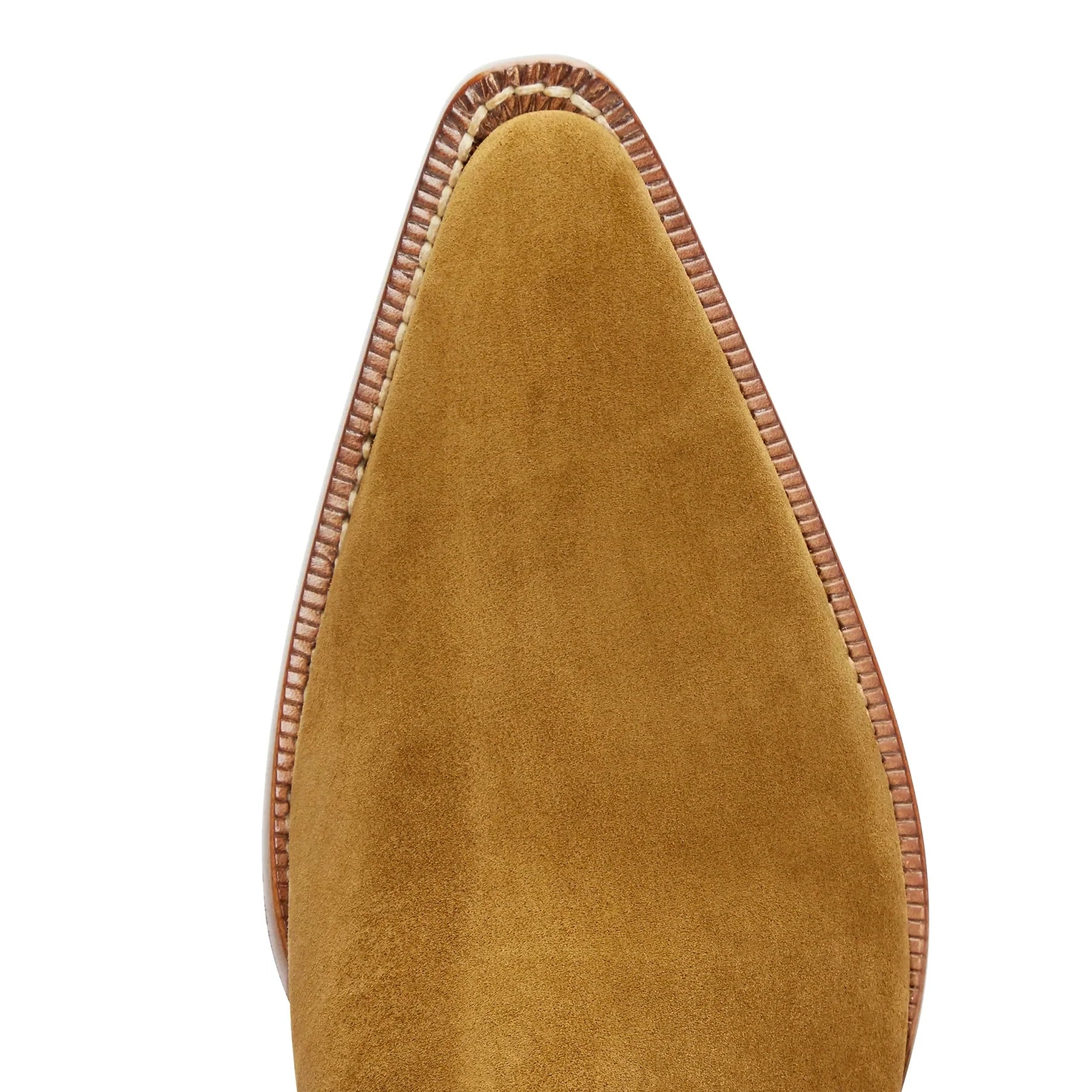 Side Zip Western Boot - Ochre Suede Leather