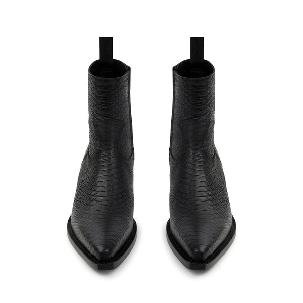 Side Zip Western Boot - Python-Effect Leather