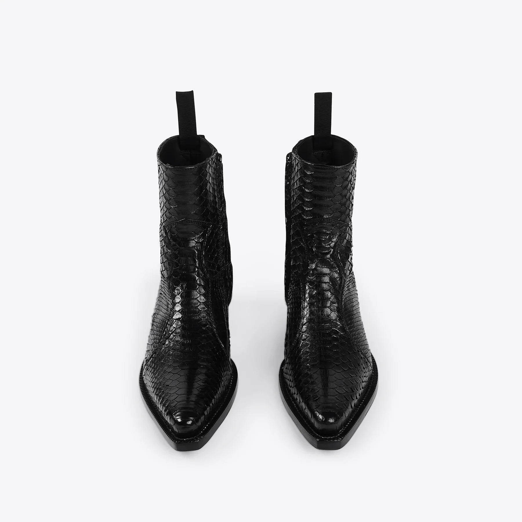 Side Zip Western Boot - Black Real Python