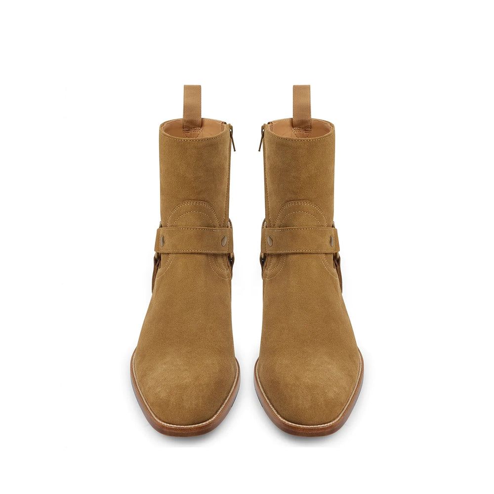 Harness Zip Boot Nut Suede Leather
