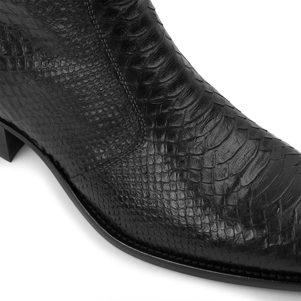 Side Zip Boot - Python-Effect Leather