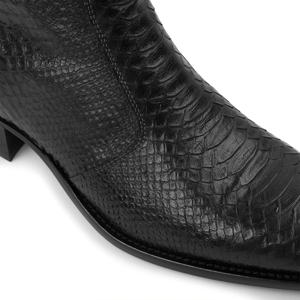 Side Zip Boot - Python-Effect Leather