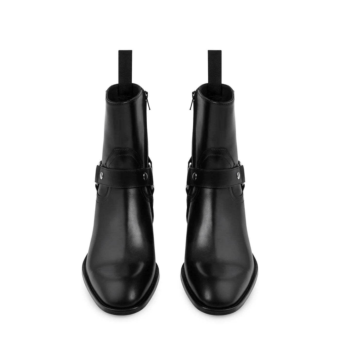 Harness Concealed Zip Boot - Black Leather