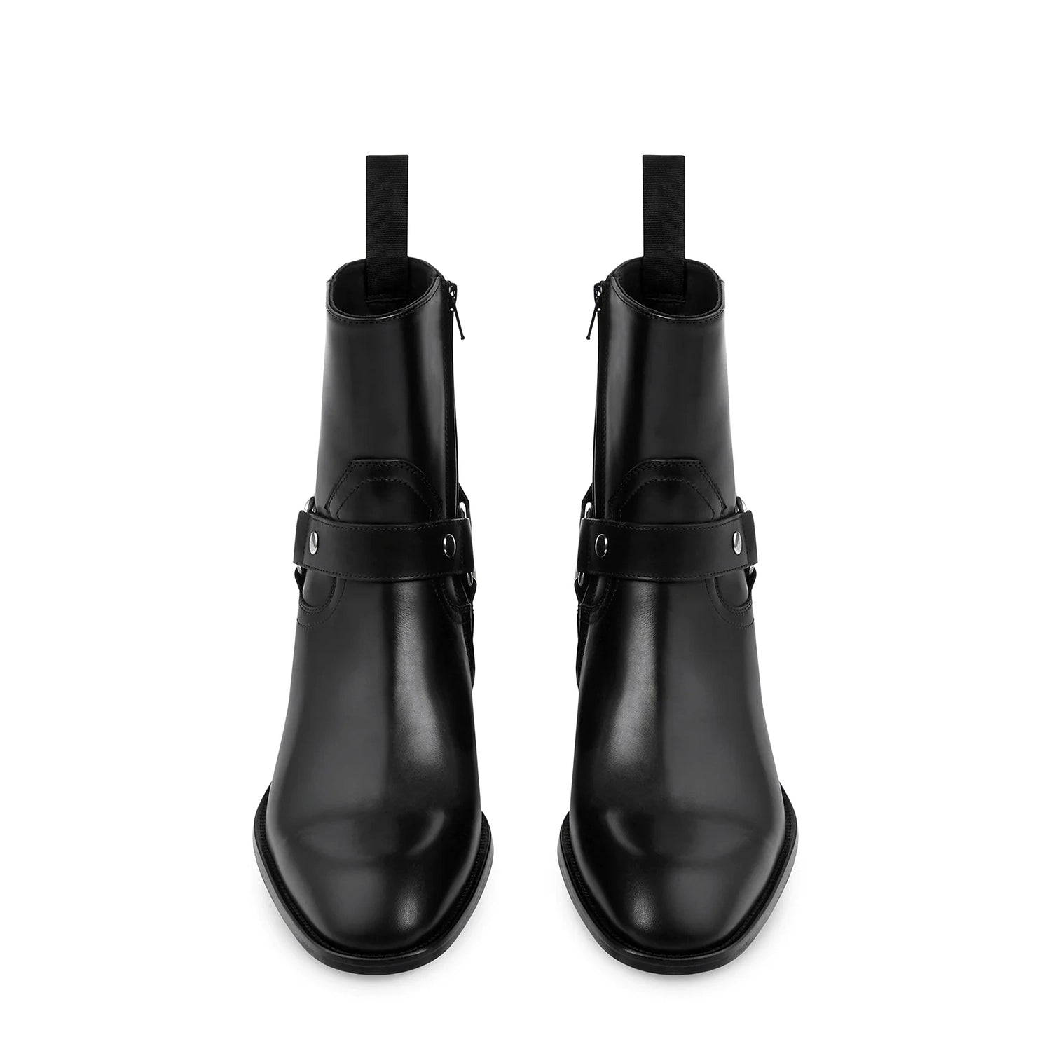 Harness Concealed Zip Boot - Black Leather