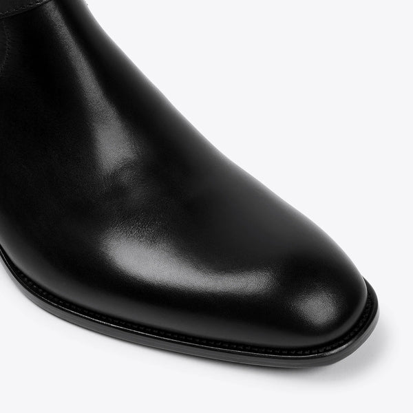Chain Harness Zip Boot Leather