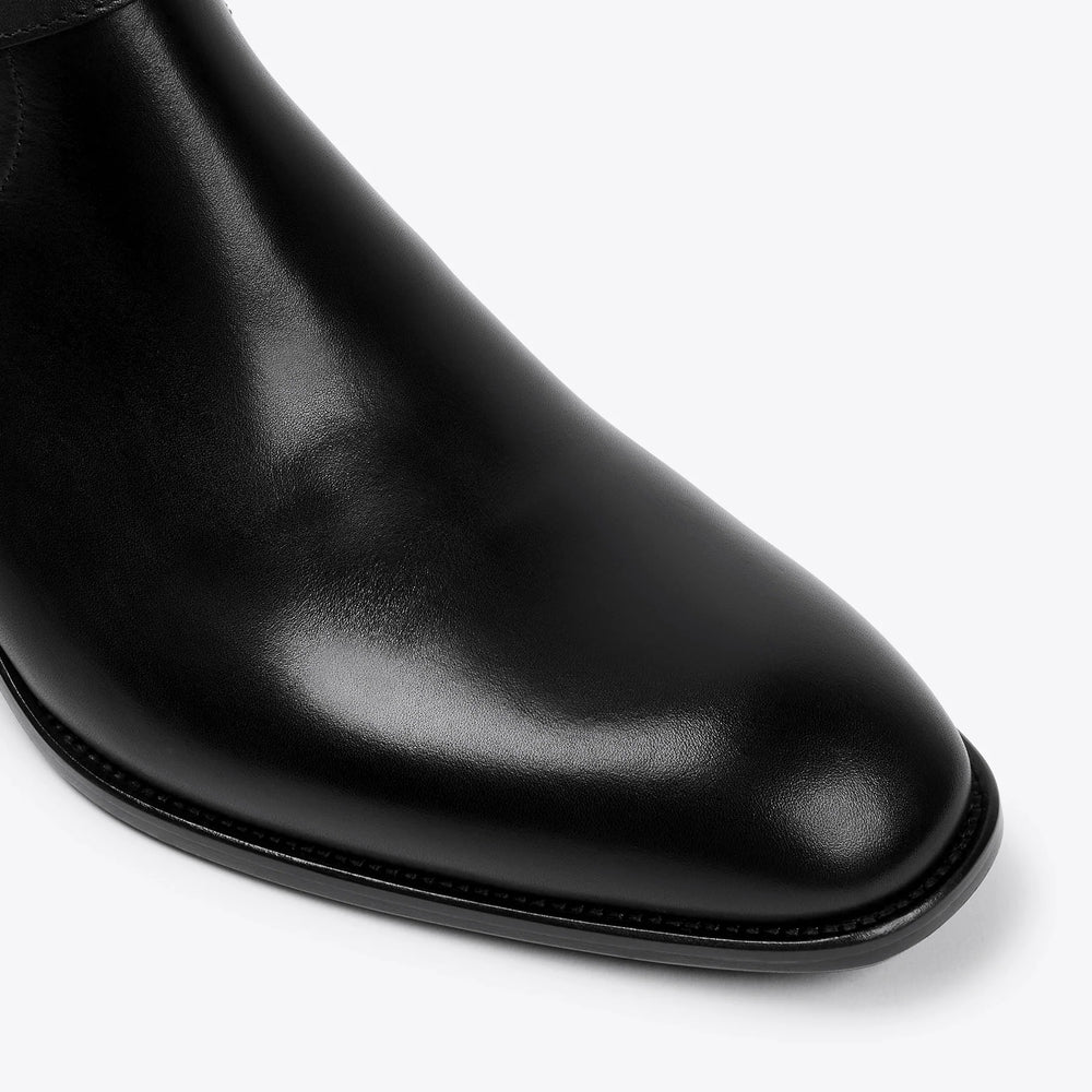 Chain Harness Zip Boot Leather