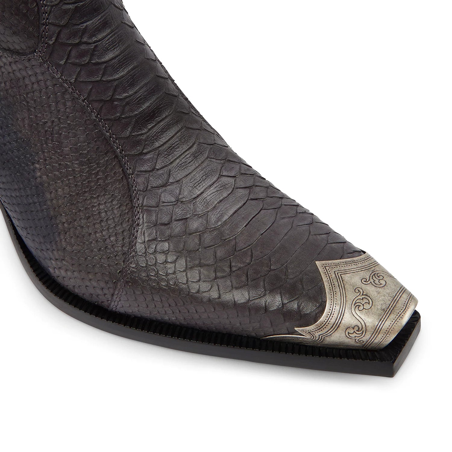 Raven Black Python Hand Dyed Leather Shoe for Men