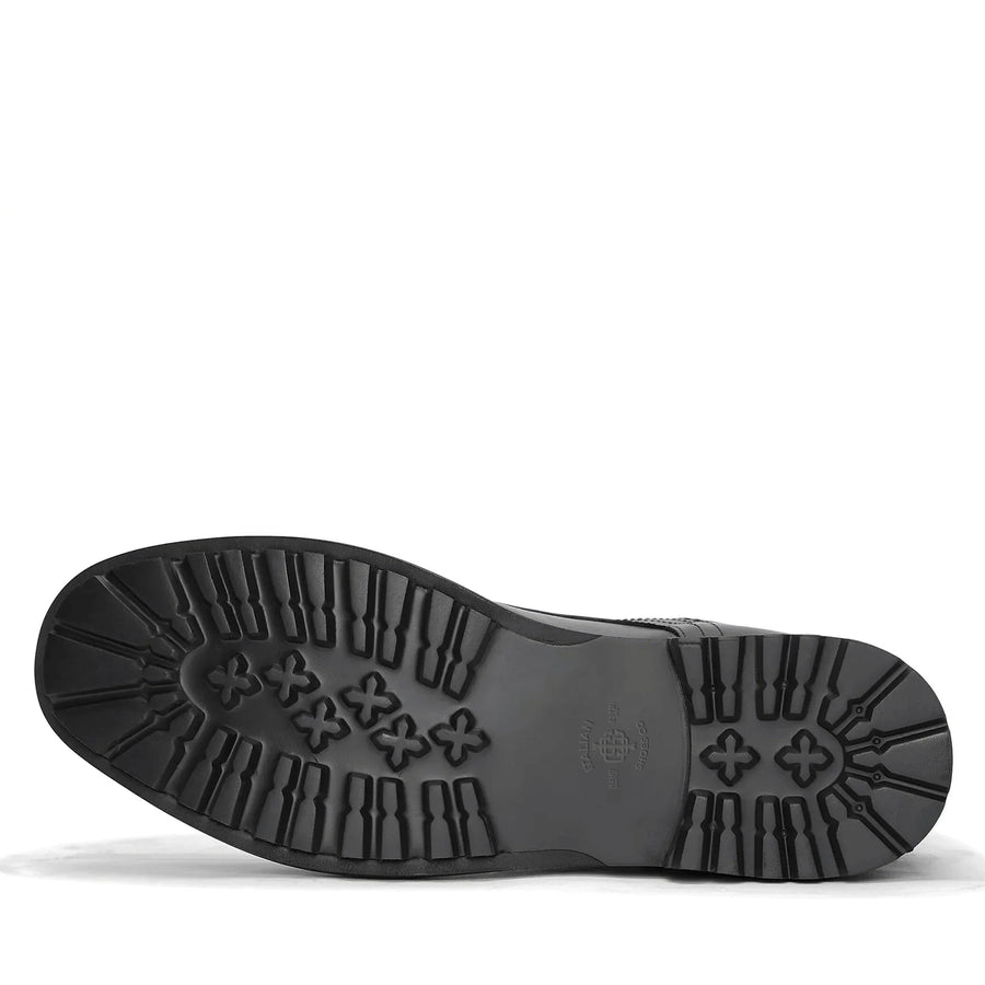 Sergio Zip Combat Boot - Black Leather