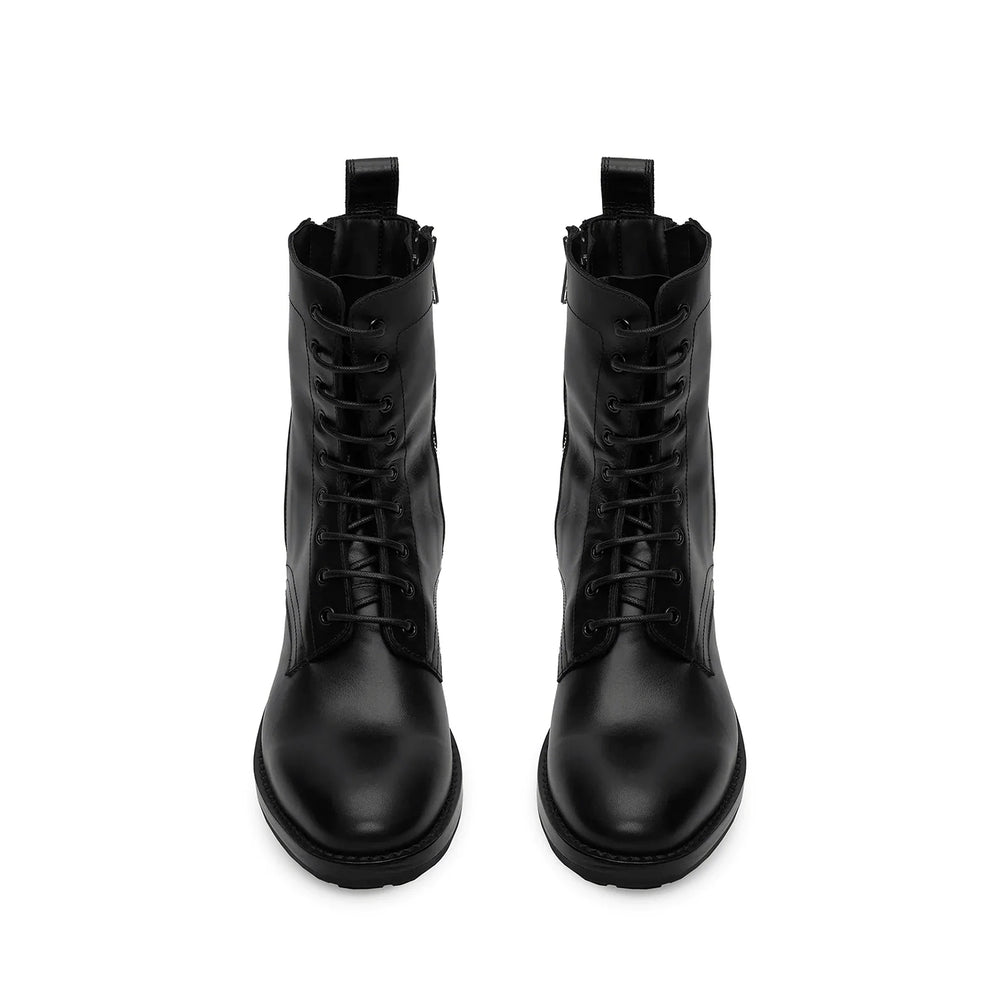 Sergio Zip Combat Boot Leather