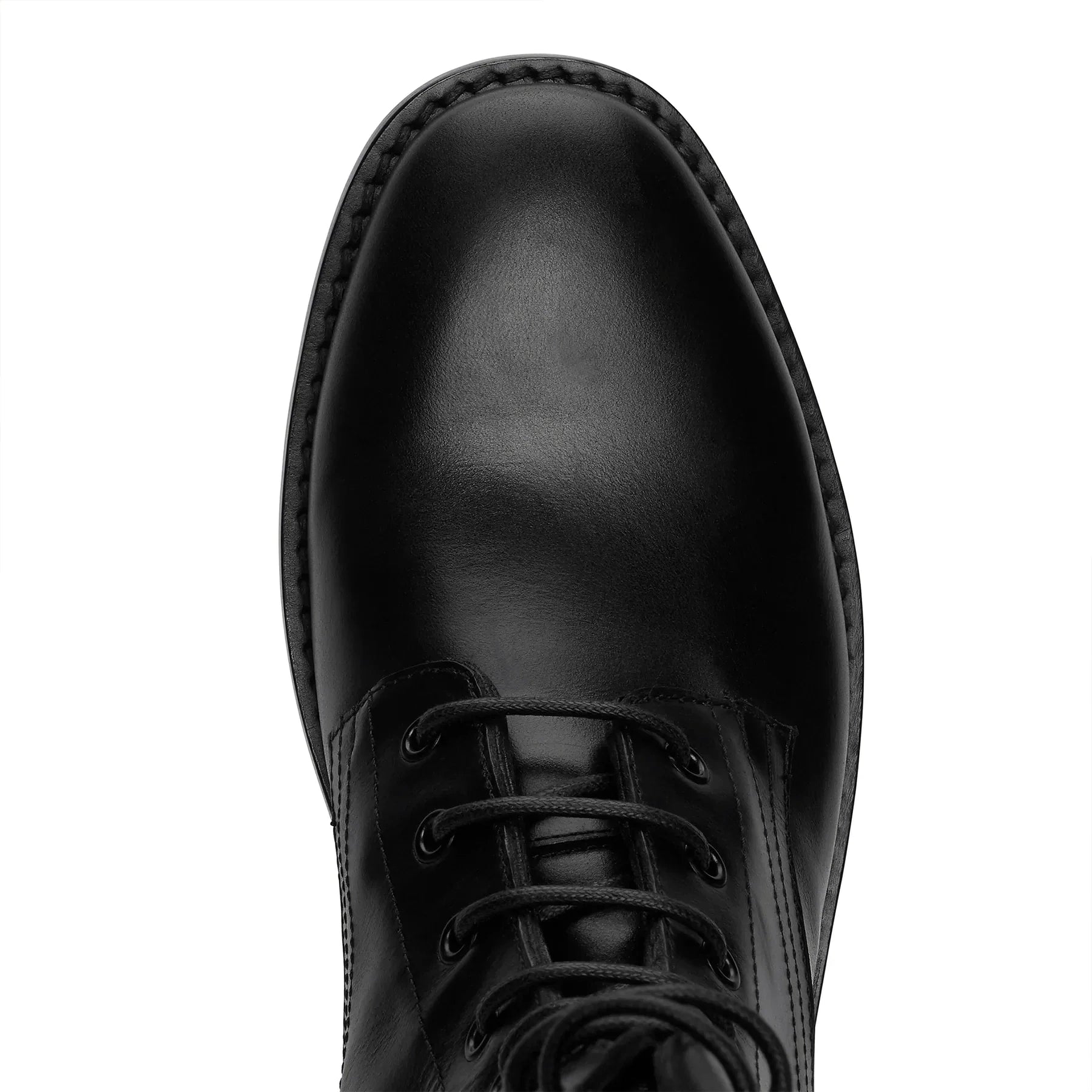 Sergio Zip Combat Boot - Black Leather