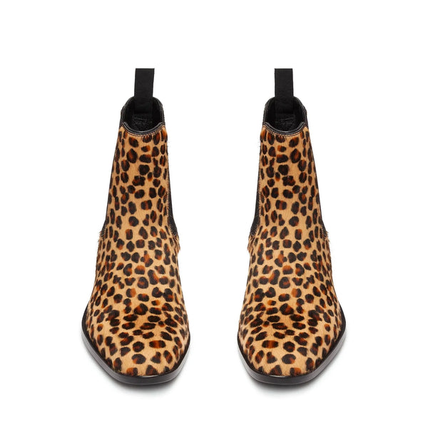 Chelsea Boot Leopard Print Pony Hair Leather - Brown