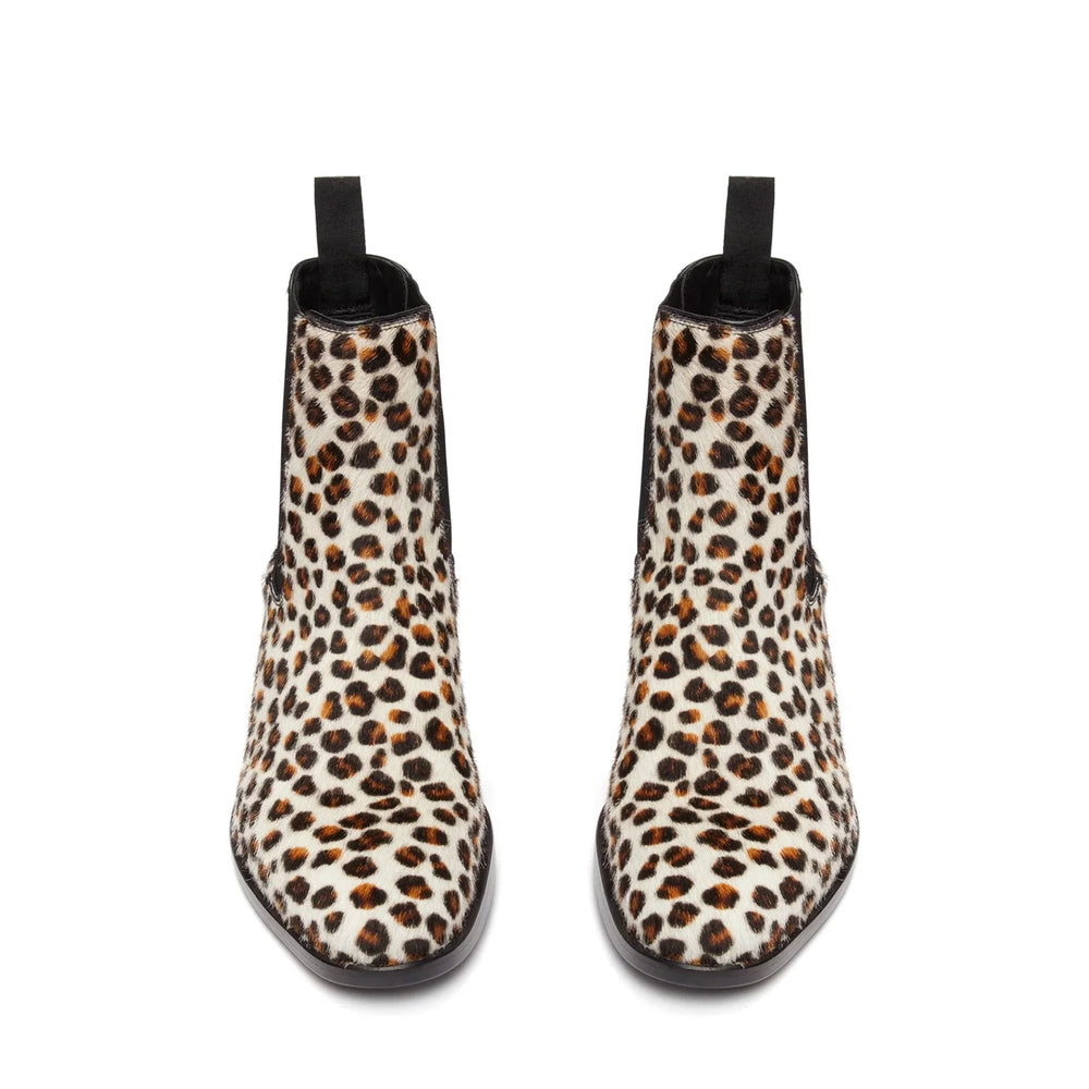 Chelsea Boot Leopard Print Pony Hair Leather