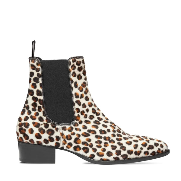 Chelsea Boot Leopard Print Pony Hair Leather