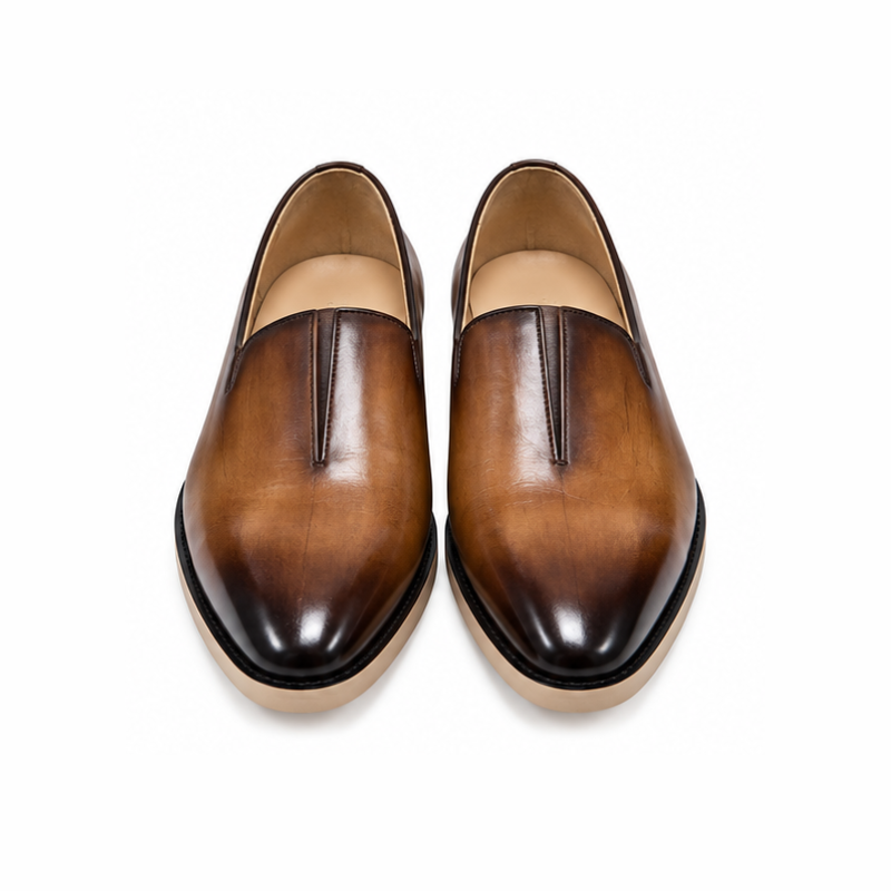 Firenze Cognac Burnished Venetian Loafers