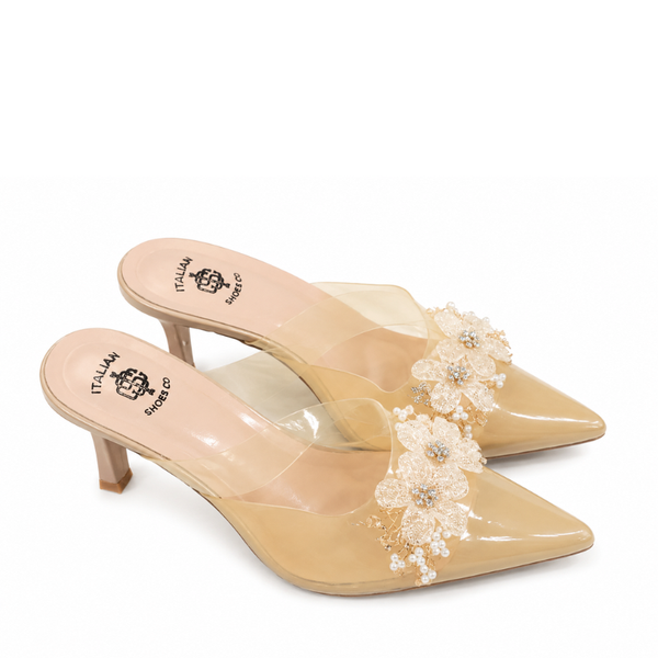 Floral Crystal Rhinestone Clear Stilettos Heel