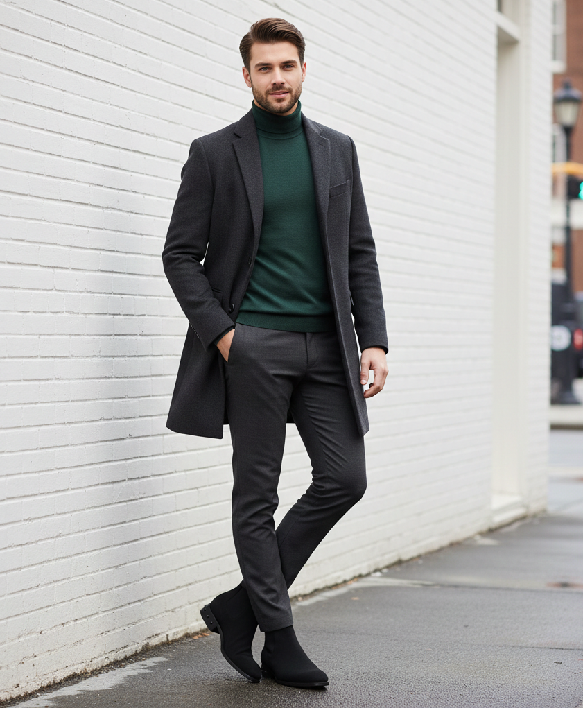 Coal Suede Leather Chelsea Boots