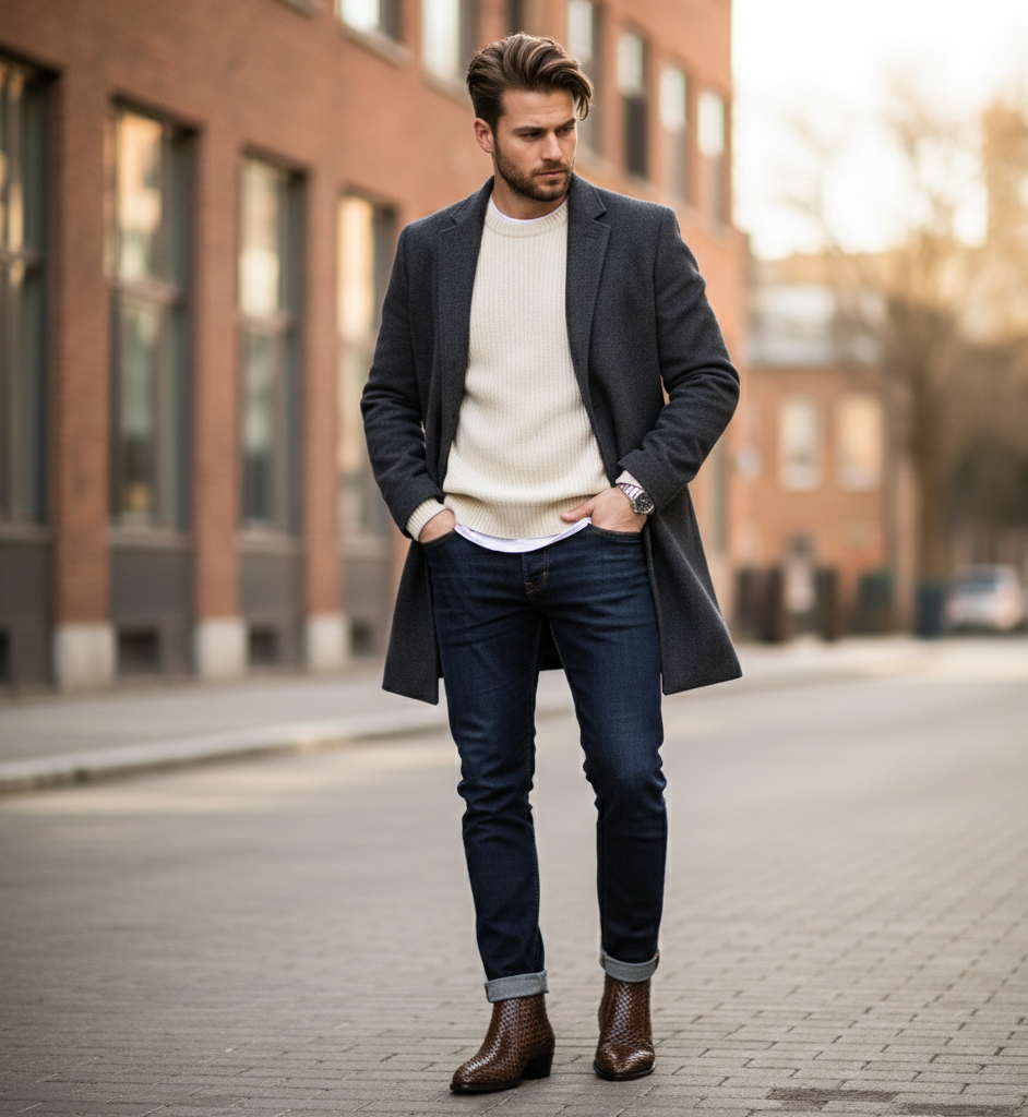 Premium Handwoven Leather Chelsea Cuban Boot