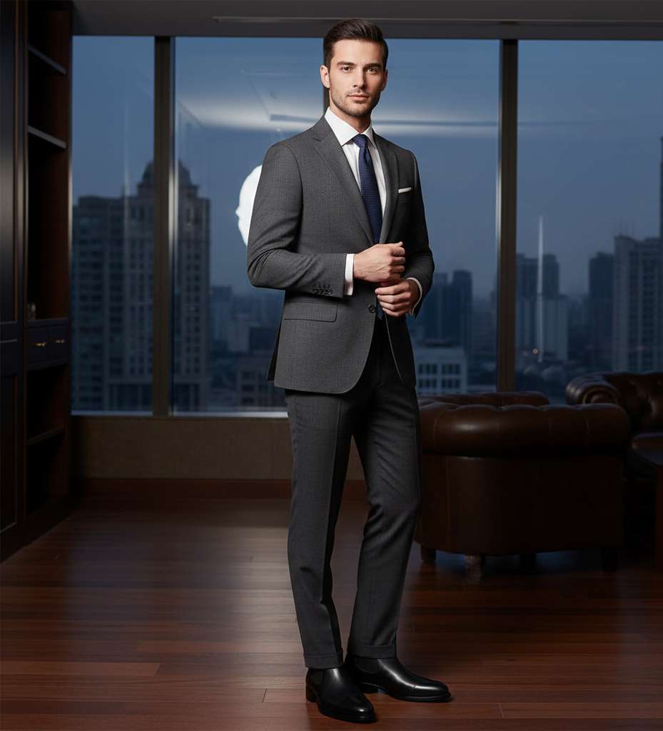 Classic Chelsea Captoe Black Leather Boots