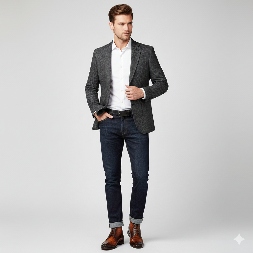 Croco Embossed Leather Lace-Up Ankle Boots