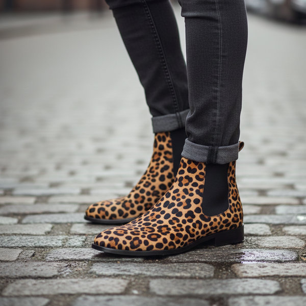 Chelsea Boot Leopard Print Pony Hair Leather