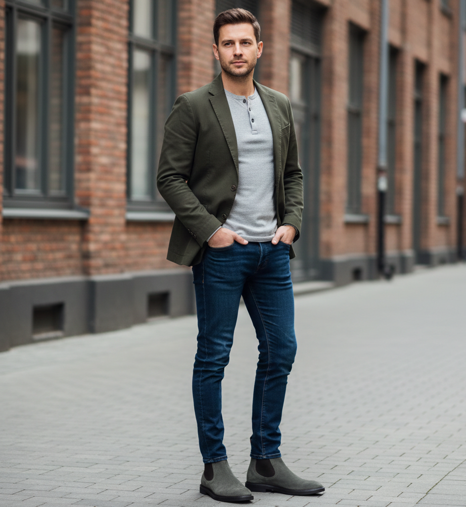 Classic Chelsea Black Coloured Suede Leather Boots