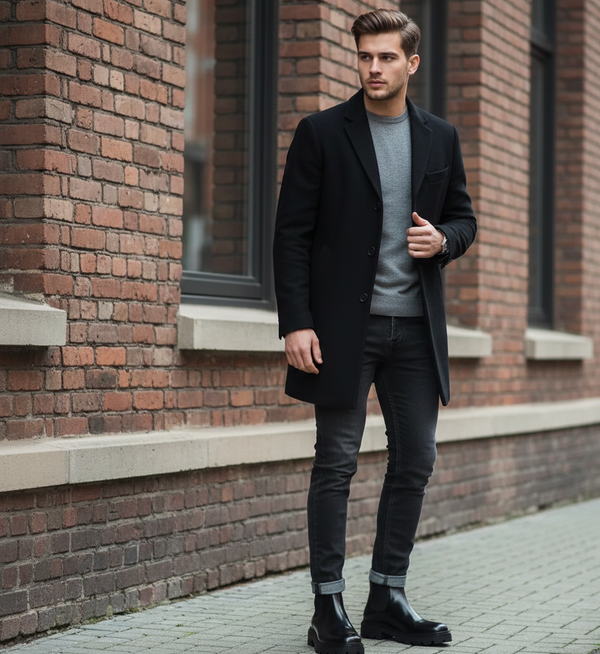 Chunky Sole Chelsea Boots - Black