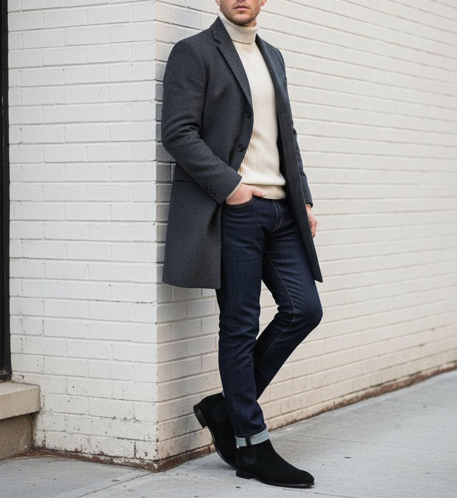 Coal Single Collar Chelsea Boots