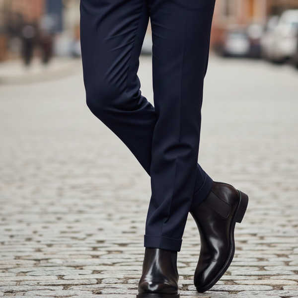 Classic Chelsea Round Toe Leather Boots